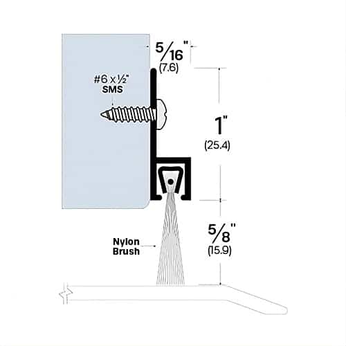 Brush Door Sweep - Surface Mounted - Easy installation - Sweep Height ...