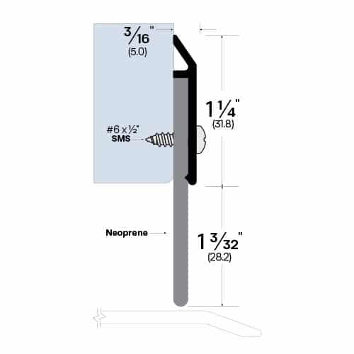 Rubber Door Sweep - Surface Mounted - Acoustical Soundproofing - Sweep ...