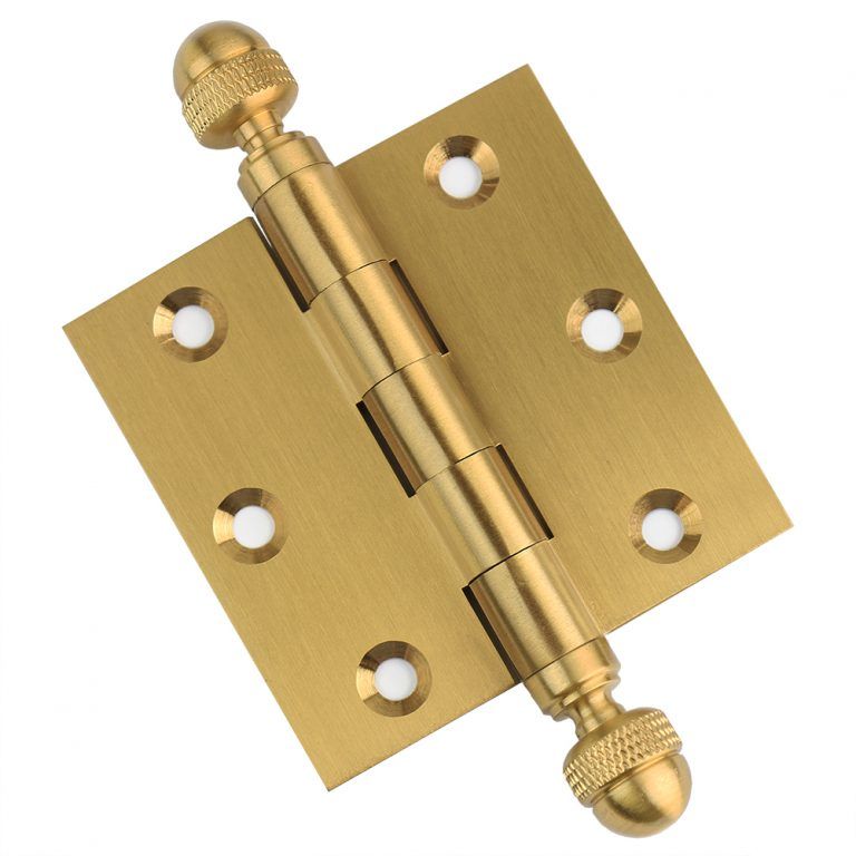 Door Hinge 3 X 3 Solid Brass Satin Brass US4   3030US4 Acorn 768x768 