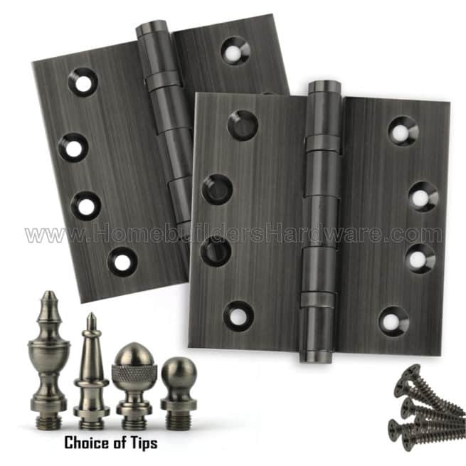 Door Hinges 4 X 4 Inch Solid Brass Ball Bearing Pewter Us17a