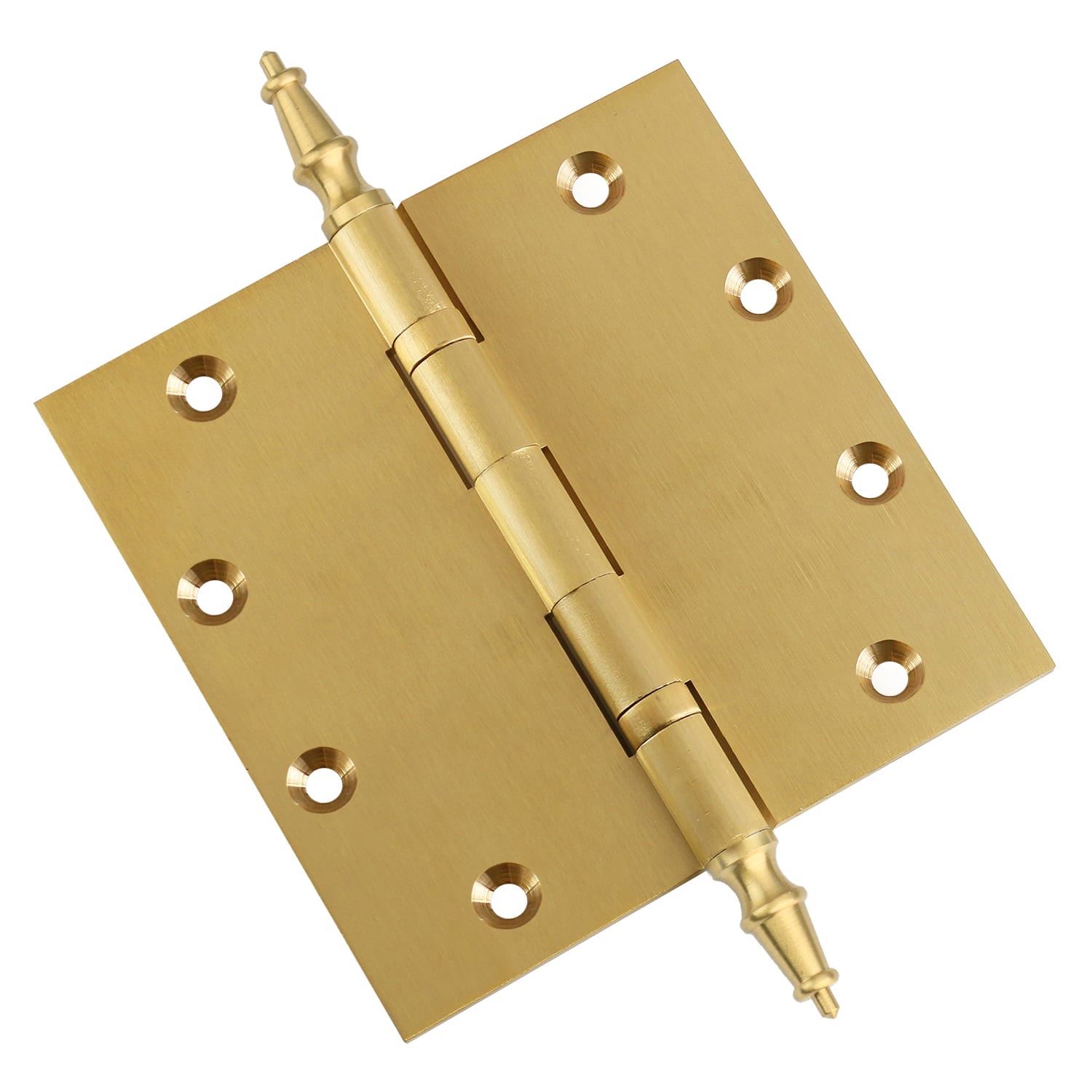 Door Hinge 5 x 5 Inch Solid Brass Ball Bearing - Satin Brass (US4)