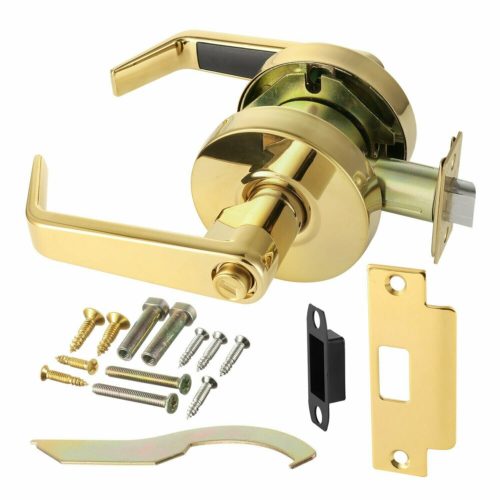 Door Lever Lockset, Polished Brass | Homebuilders Hardware