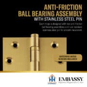 1 x 3/4 Small Narrow Hinges - Solid Brass - 4 Pack - HingeOutlet