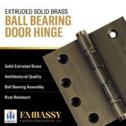 solid brass 5 inch heavy duty use balltop hinges — ARCHITECTURAL